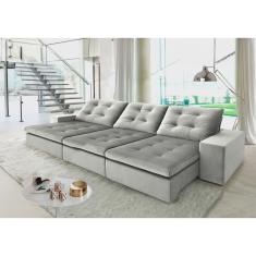 Sofá Retrátil e Reclinável 3 Lugares Mahal Espresso Móveis