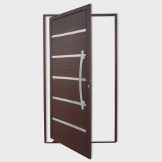 Porta Pivotante Lambril Premium com Puxador Lado Direito Super Marrom Corten 120 Brimak