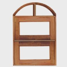Vitrô Basculante de Madeira Imbuia em Arco 80 x 80 Natural