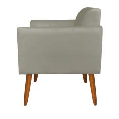 Poltrona Marisa Suede Marrom Rato Pés Palito Castanho