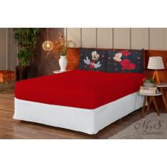 Jogo De Lençol Casal Padrão 3 Peças Estampado Mickey E Minnie Love - M