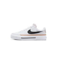 Nike Tênis feminino Court Legacy Lift, Branco/preto/cânhamo/laranja, 41