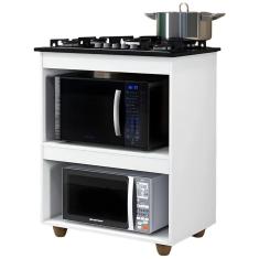 Balcão Para Cooktop 4 Bocas Turim Branco Kaiki Móveis