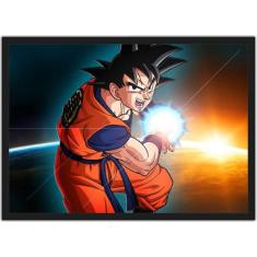 Quadro Decorativo Dragon Ball Goku Desenho Com Moldura T002