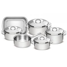 Conjunto de Panelas Inox com Fundo Triplo 6 Peças Solar Tramontina