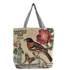 Sacola de lona moderna, reutilizável, sacola de compras de grande capacidade, bolsa de ombro portátil, bolsa casual para mulheres, Multicor, One Size