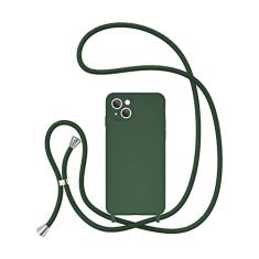 UEEBAI Capa de telefone com cordão transversal para iPhone 14 de 6,1 polegadas, capa de telefone de silicone com alça de colar ajustável, cinto macio, cordão de pescoço, cordão à prova de choque, capa