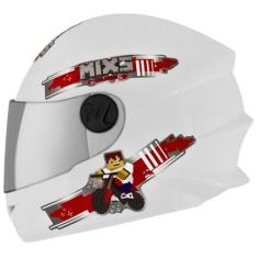 Capacete Fechado Mixs Start Infantil Blocks, BRANCO, 54