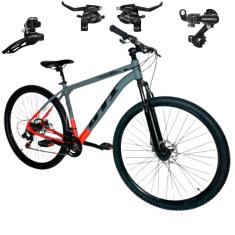 Bicicleta Mtb Aro 29 Gti Roma 21v Index Alumínio Freio Mecânico Suspensão Cambios Trocadores Shimano-Unissex