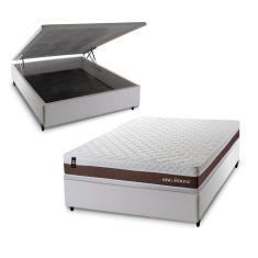 Conjunto Box Baú Venice Marrom 138x188x67 c/ Molas Ensacadas