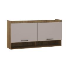 Armário Aéreo Maleiro Modulado 165cm 2 Portas Basculantes Paris Avelã Pf Com Cinammon Pf