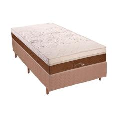 Cama Box Solteiro: Colchão Molas Masterpocket Ensacadas Polar Jasmim + Base Rústico Clean(88X188)