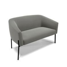 Sofá Namoradeira 2 Lugares Pé De Ferro Preto Stella Suede D03 - D'rossi Cor Grafite