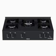 Fogao de Mesa 5 Bocas Venax Grand Petit Line Preto Gas GLP