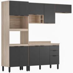 Cozinha Modulada 4 Peças Fi0003 Avena Grafito - DEMÓBILE