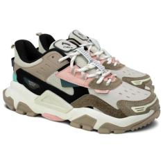 Tênis Qix Skate Trek Bege Rose Original, Marrom, 40