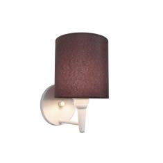 Arandela Cilíndrica Vivare Md-2009 Base Branco Cúpula Em Tecido - Bivolt Branco-café 127/220v