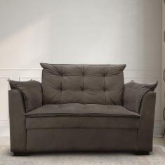 Sofá 2 Lugares Para Sala Moderno Confortável ágata Suede marrom