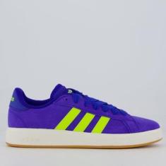 Tênis Adidas Grand Court Base Azul e Verde-Masculino