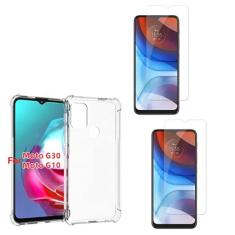 Kit Capinha Celular Antichoque Compatível Moto G30 + 2 Película Vidro