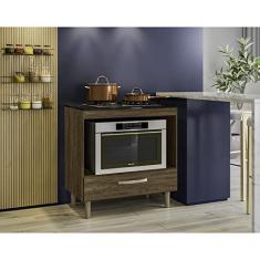 Balcão Cozinha para Cooktop 80cm com 1 Gaveta Cor: Evora Rustico