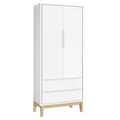 Guarda Roupa Infantil Classic 2 Portas com Pés Madeira Natural - Reller Móveis