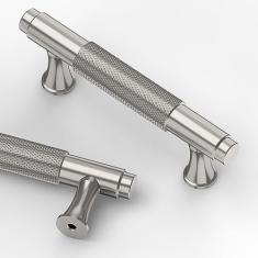 Asidrama Pacote com 10 puxadores de armário de cozinha de níquel acetinado escovado de 76 mm, puxadores de armário de cozinha para puxadores de gaveta de armário