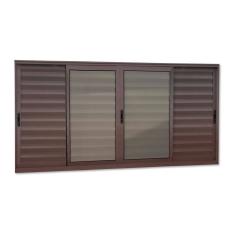 Veneziana Elite 6 Folhas Moveis 100 X 120 Vidro Liso Corten