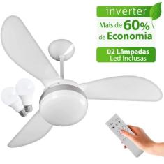 Ventilador de Teto Ventisol Fênix Branco / Silver Inverter Controle Re