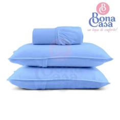 Jogo de Lençol Casal 3 Peças Com Elástico 100% Algodão Fio30 BonaCasa,