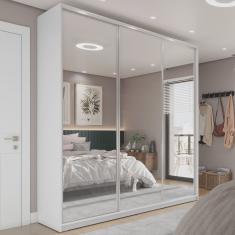 Guarda Roupa Casal 100% mdf bp com 3 Portas Espelho Zermatt