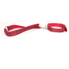 Coleira e guia com argola 40 mm vermelho tamanho nº.6