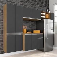 Armário De Cozinha 5 Peças Liris Boreal/grafite - Móveis Arapongas Boreal/grafite