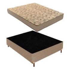 Cama Box Casal com Colchão D33 Unique Duoface 18x138x188cm e Base Flor