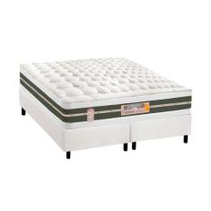 Cama Box King: Colchão Molas Bonnel Castor Silver Star Air + Base CRC