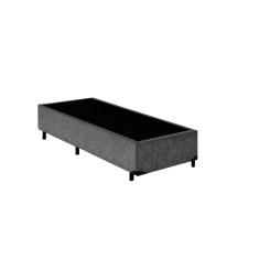 Cama Box Blindado Solteiro AColchoes Suede Cinza 40x88x188