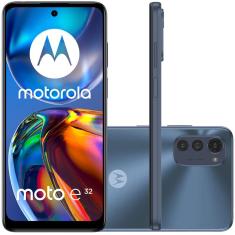 Celular Motorola Moto E32 Grafite 64GB Tela 6.5" 4GB RAM Câmera Tripla 16MP + 2MP + 2MP