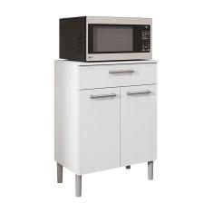 Balcão Multiuso Para Forno Microondas 2 Portas E 1 Gaveta Diamond Branco - Pallazio