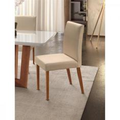 Conjunto com 2 Cadeiras Talia em Madeira Maciça Mobillare, Imbuia/Velu