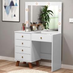 Penteadeira Camarim Lorena Com 5 Gavetas Branco