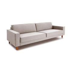 Sofá 3 Lugares Aurora Linho Bege 240 cm - Modern