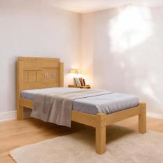 Cama Solteiro Reforçada Letícia Naturalle com Colchão - Framar