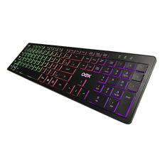 Teclado Com Fio Oex Rainbow Flat Tc303 - Led Colorido