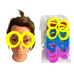 Óculos Arredondados Coloridos Fantasia Evento Carnaval-6Un