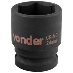Soquete Sextavado Impacto Encaixe 1/2" 24mm Aço Cromo Vonder