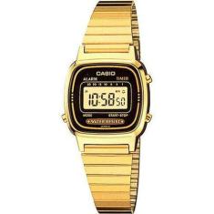 Relógio Casio Feminino Vintage Dourado La670wga-1Df