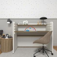 Escrivaninha/Mesa Infantil com Regulagem de Altura Branco/Carvalho Mel