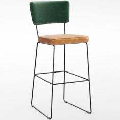 Banqueta Alta Cozinha Sala Jantar Fixa Allana L02 Facto Verde Musgo Ma