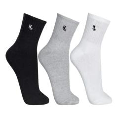Kit 3 Pares Meia Cano Médio Algodão Social Calçado Tênis Lupo Sapato P