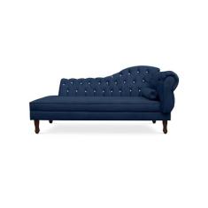 Recamier Divã Juliana 140cm com Strass - Esquerda Suede - Passoni Deco